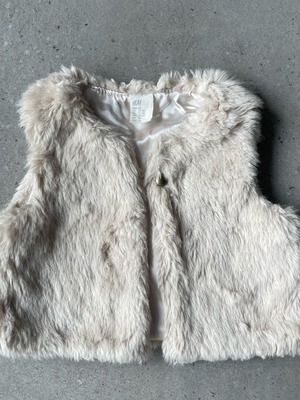 Fur vest for girl 12-18 months used H&M no 86 cm