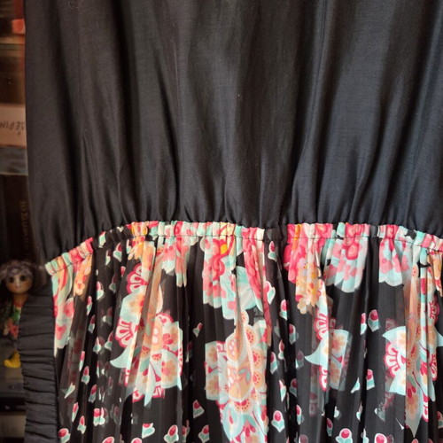 Manoush cotton dress size M like new, black multicolor