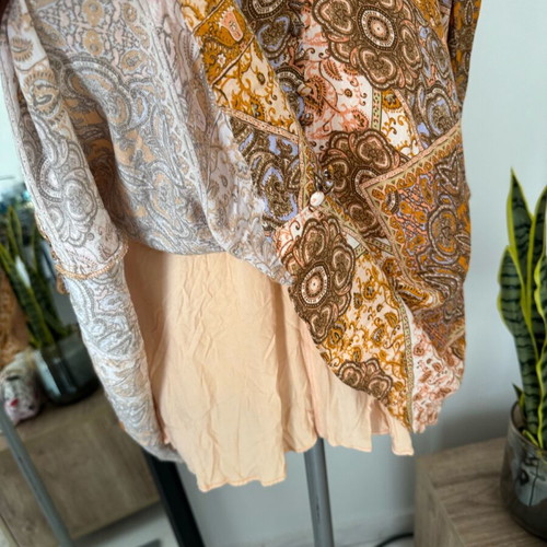 Anthropologie boho dress like new, brown and orange, size M
