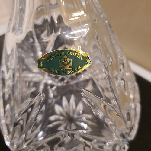 Crystal carafe new, heavy Slovak crystal 33cm