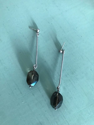 Ασημένια κρεμαστά σκουλαρίκια με τουρμαλίνες σαν καινούργια