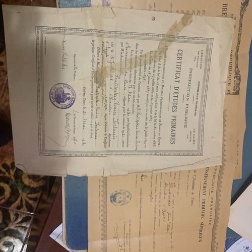 Study diplomas used 1920-1930 Greek in France and Egypt set of 3