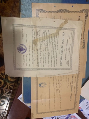 Study diplomas used 1920-1930 Greek in France and Egypt set of 3