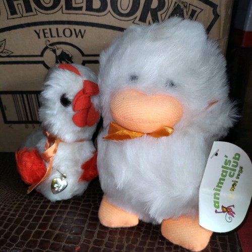 Plush ducks new, white color, set of 2 pieces