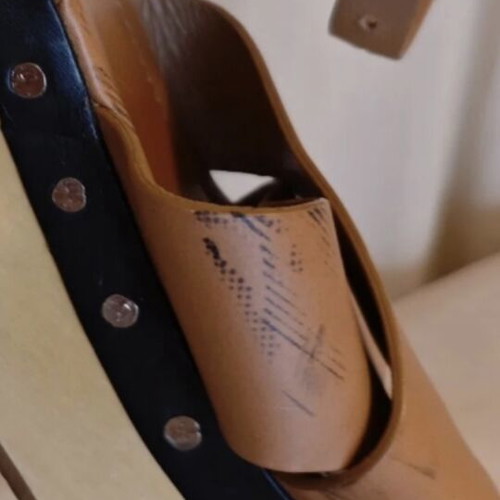 Prada leather sandals used, beige and brown, size 39