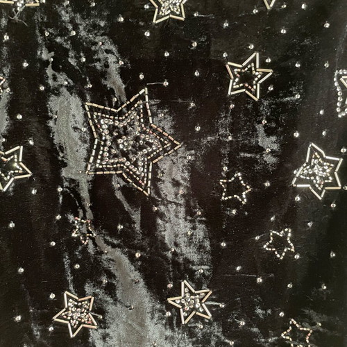 Velvet skirt with embroidered stars like new, size L