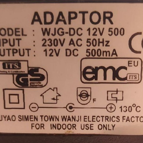 WJG-DC 12v500 power adapter 12v DC 500mA