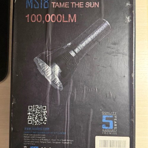 Imalent MS18 flashlight like new 100,000 lumen