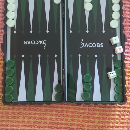 Jacobs magnetic pocket backgammon and checkers used
