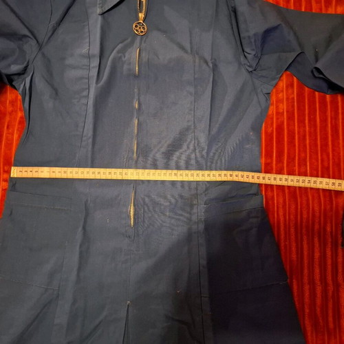 Blue school apron new with zipper and belt