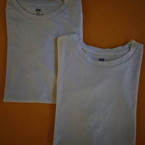 H&M White Short-Sleeve T-Shirts Used, Pack of Two for Ages 10-12