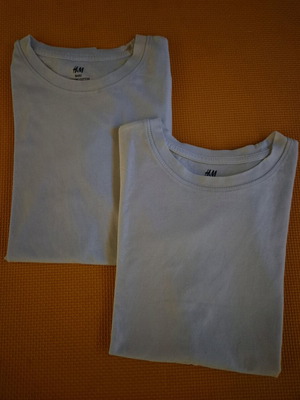 H&M White Short-Sleeve T-Shirts Used, Pack of Two for Ages 10-12