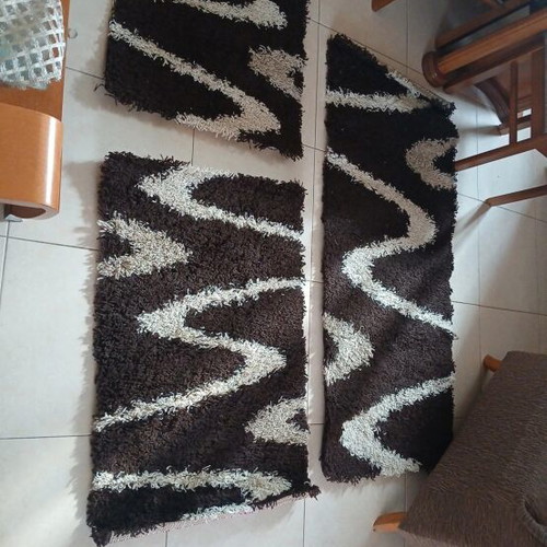 Bedroom rug set used, 3 pieces, 155x64 and 2x102x64 cm