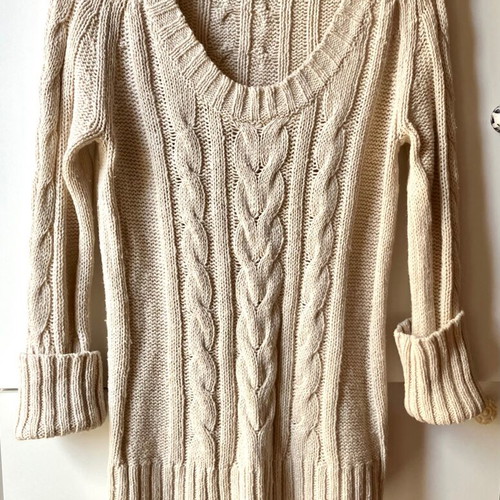 Massimo Dutti knitted sweater size M like new, beige, cotton linen