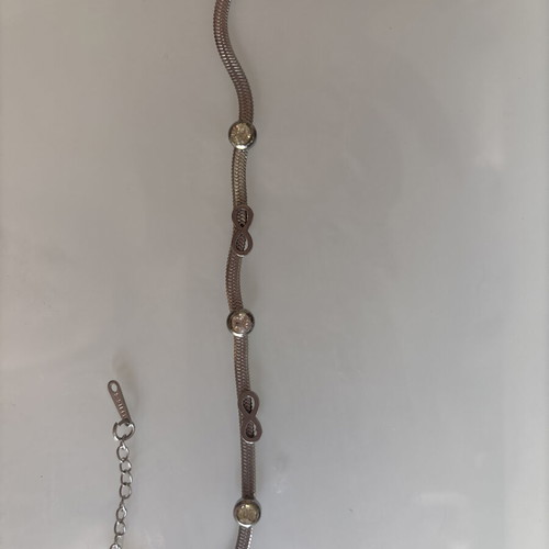 Steel bracelet new, silver with rhinestones and infinity