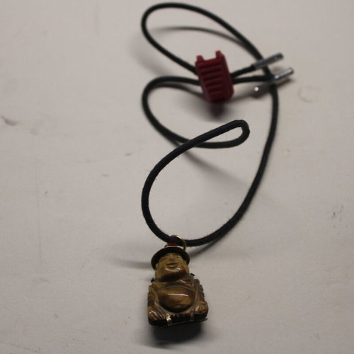 Tiger Eye Buddha pendant necklace, 14K gold plated