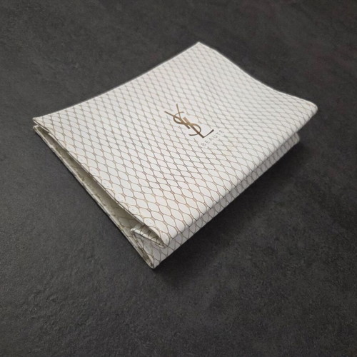 YSL Beaute bag used, white with gold details, faux leather