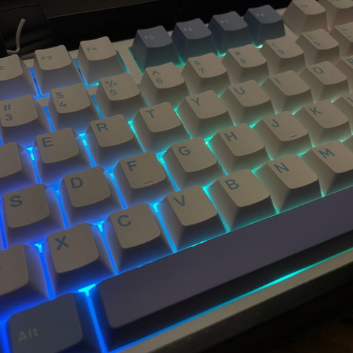 AULA F75 wireless mechanical gaming keyboard, white and blue/purple