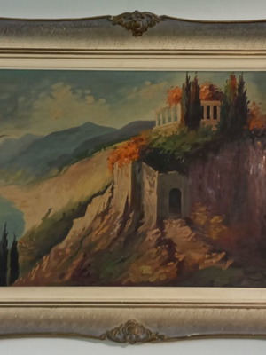 Pre-war painting used in period frame