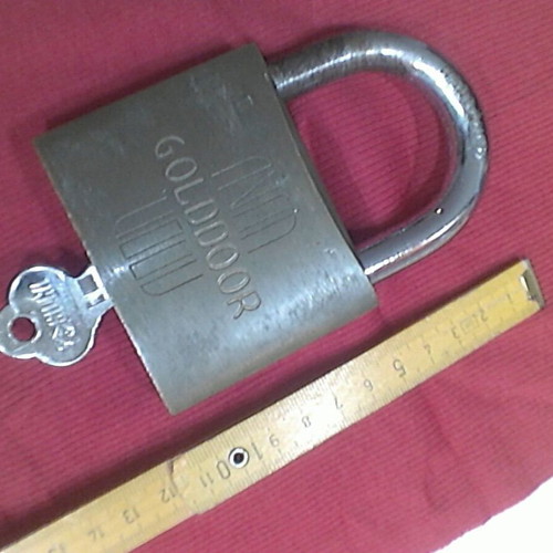 Large padlock used heavy-duty with one key