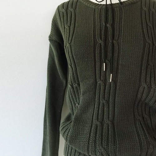 Knitted sweater new, khaki, size S