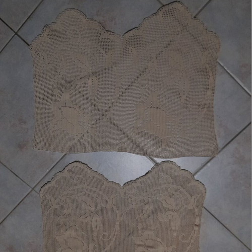 Handmade beige lace set of 2, like new