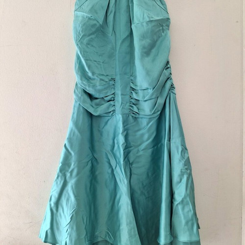 FANI Couture Blue Satin Cocktail Ruffle Dress Size S Like New