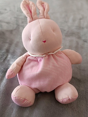 Klorane plush bunny like new with pink clothes