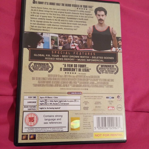 Borat DVD like new, comedy action adventure, subbed
