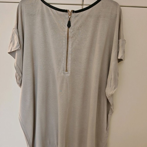 Loose Fit Blouse with Zipper Beige, Like New, Size M/L