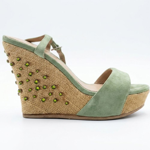 Lola Cruz platform sandals size 38, like new, green