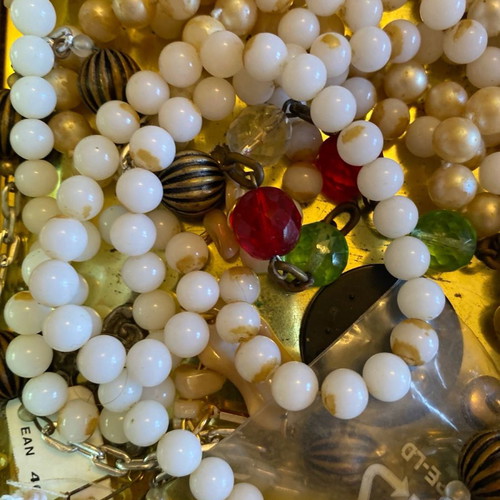 Vintage beads and pearls used with box