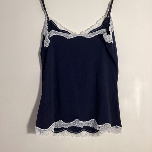 Les Essentiels de Monoprix Black Lingerie-Style Top with Lace, Like New