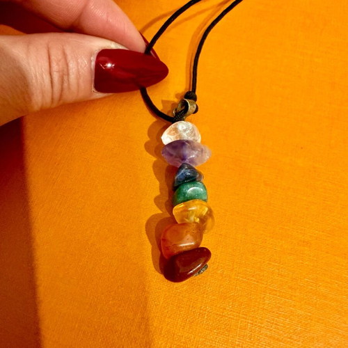 Necklace with semi-precious stones 7 Chakras new, multicolor