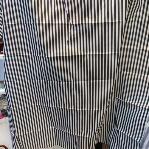 Barber cape new, waterproof, fine striped, polyester