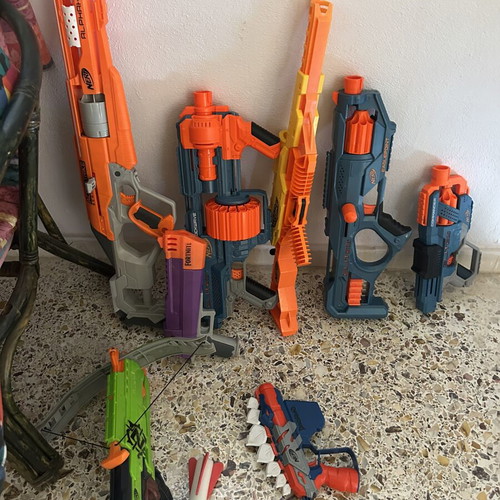 Nerf lot of toy blasters