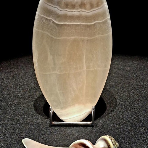 Onyx Bowl and Natural Shell Caviar Spoon Set new, vintage handmade