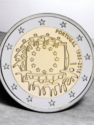 2€ Coin Portugal 2015 new, flags