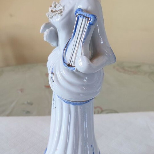 Vintage porcelain statue Woman with lyre