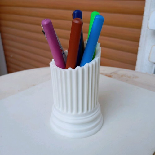 3D Printed Pencil Holder Column New, Minimal Design