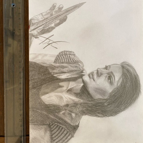 AC ODYSSEY KASSANDRA drawing new, graphite A4 with acrylic varnish