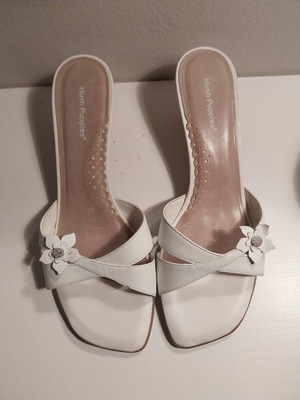 Hush Puppies leather mules, white, size 39