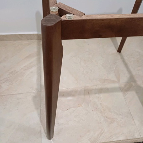 Ravenna wooden table with glass top used model Lucille