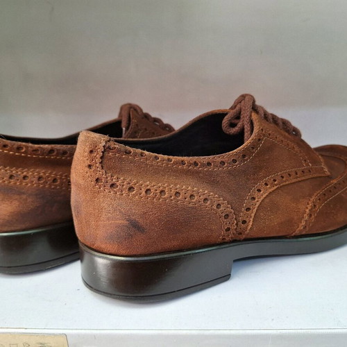 Men's leather suede shoes used, brown, size 46
