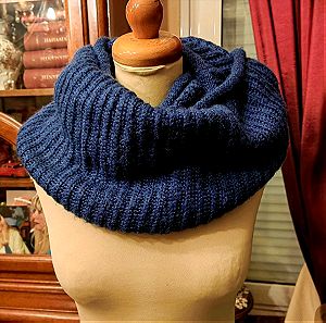 Infinity scarf, κασκόλ σε μπλε, πλεκτό