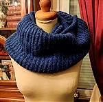  Infinity scarf, κασκόλ σε μπλε, πλεκτό