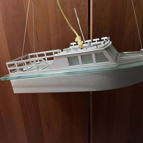 Crystal glass ship lamp like new