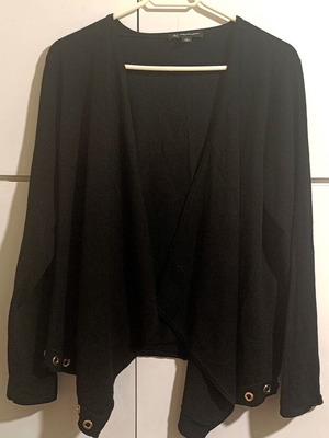 Ζακέτα viscose με ασύμμετρο τελείωμα μαύρη σαν καινούργιο, μέγεθος L