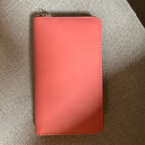 Women's wallet like new, red and pink with zipper