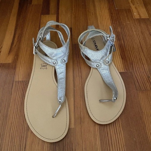 Leather sandals used gold color size 41